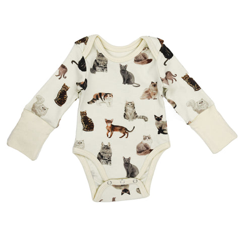 Organic Cotton Long Sleeve Baby Bodysuit, Felix Organic Earthy Clothing